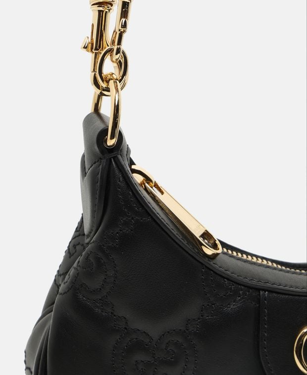 Gucci Lion Leather shoulder bag Black