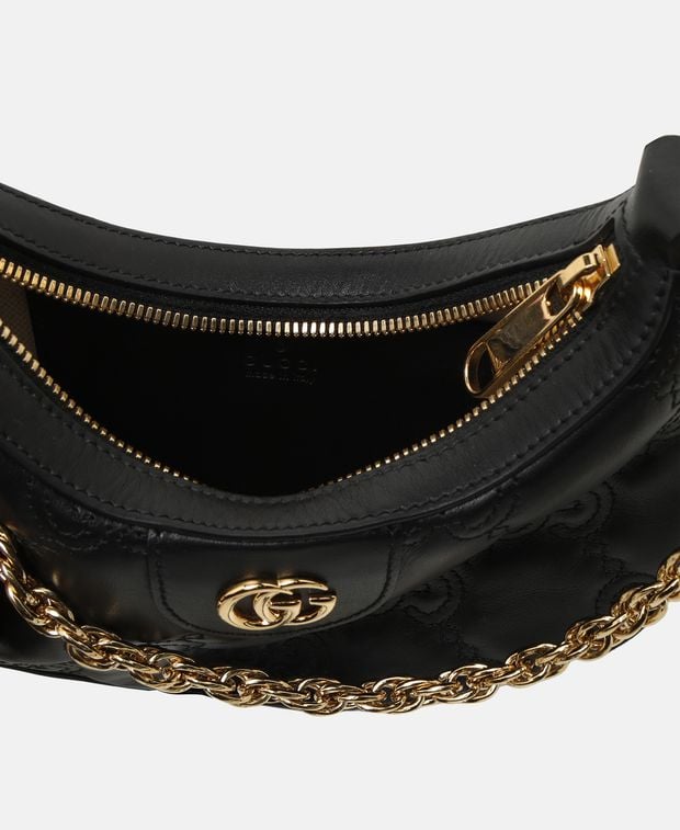 Gucci Lion Leather shoulder bag Black