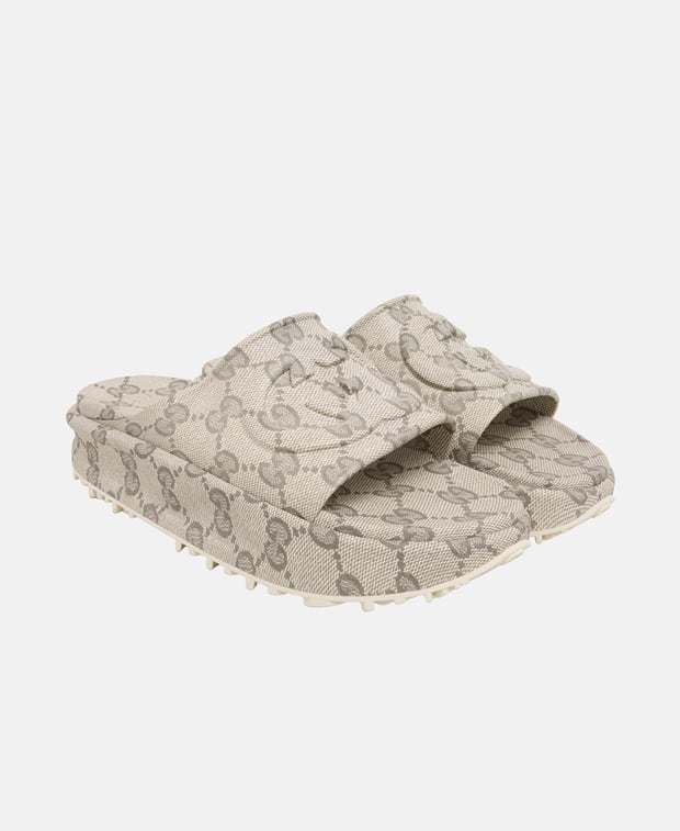 Gucci Cubic Rubber Sandals Beige