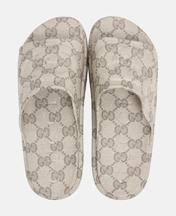 Gucci Cubic Rubber Sandals Beige