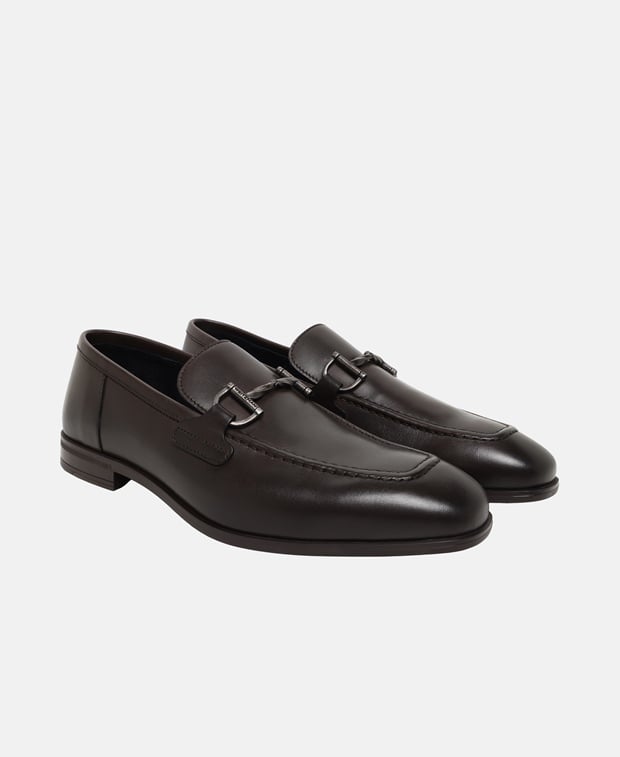Stuart Weitzman Simon Twistbit Loafers Dark Brown