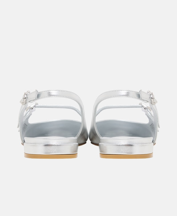 Stuart Weitzman Claris Mj Slingback ballerina Silver