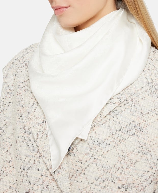 Elie Saab Silk square scarf White