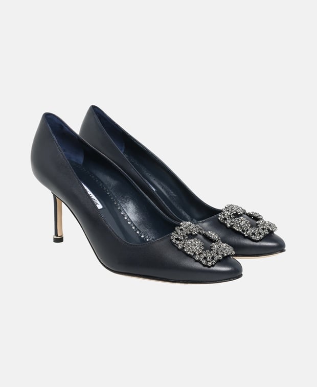 Manolo Blahnik Hangisi Pumps Dark Blue