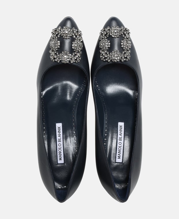 Manolo Blahnik Hangisi Pumps Dark Blue
