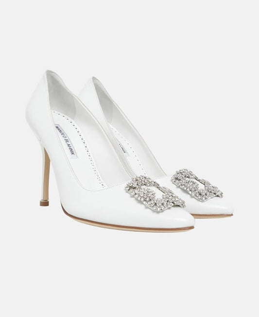 Manolo Blahnik Hangisi Pumps White