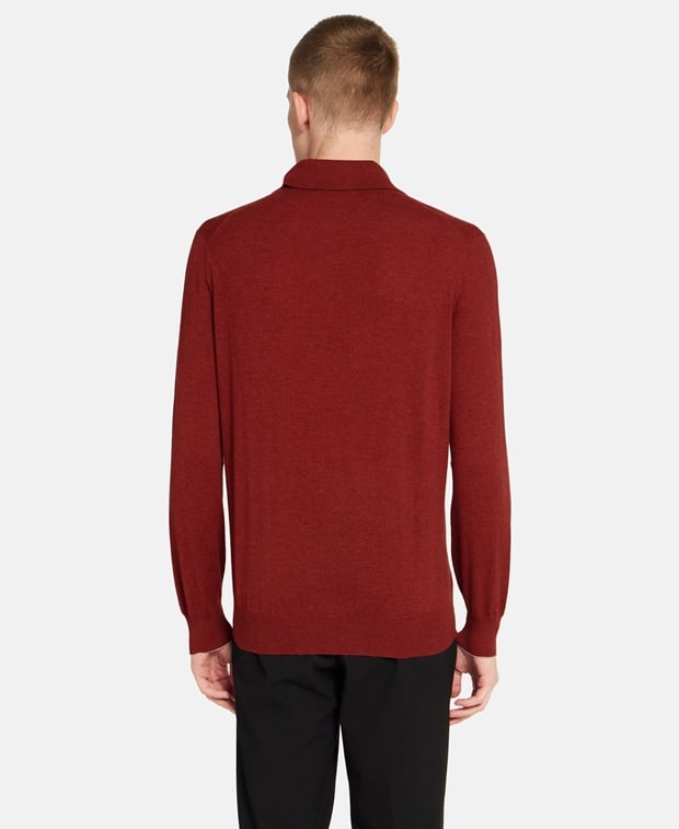 Brunello Cucinelli Cashmere polo shirt Brick Red
