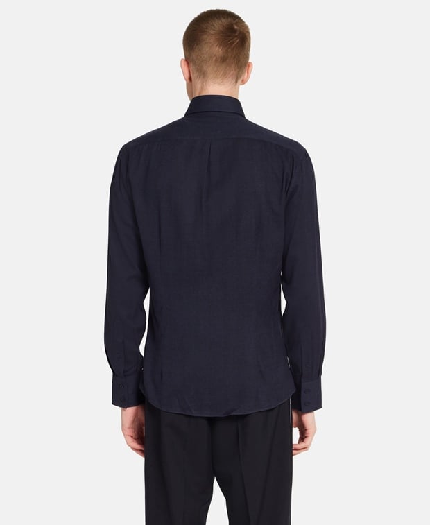 Brunello Cucinelli Long-sleeved shirt - slim fit Navy