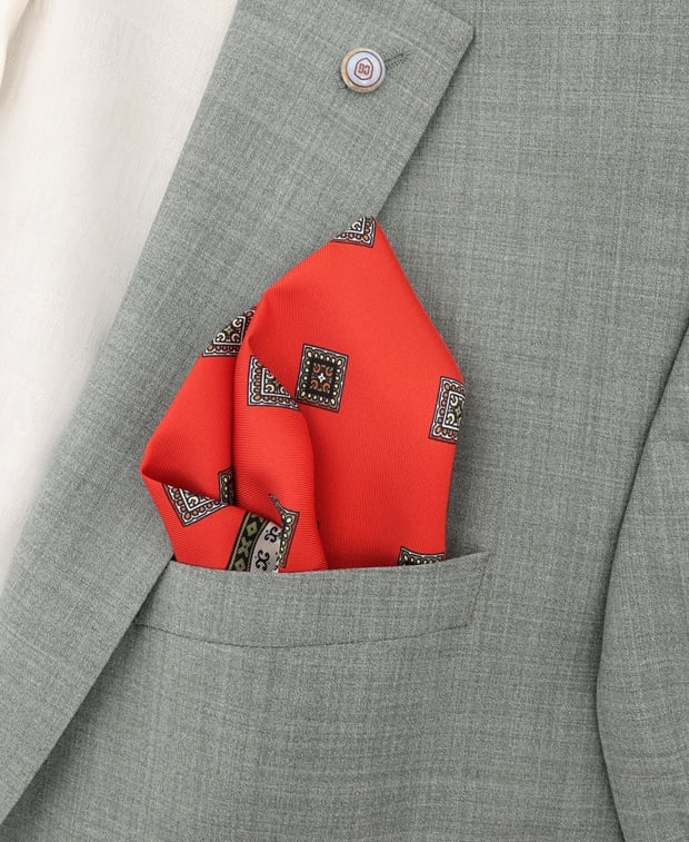 Valentino Garavani Silk pocket square White