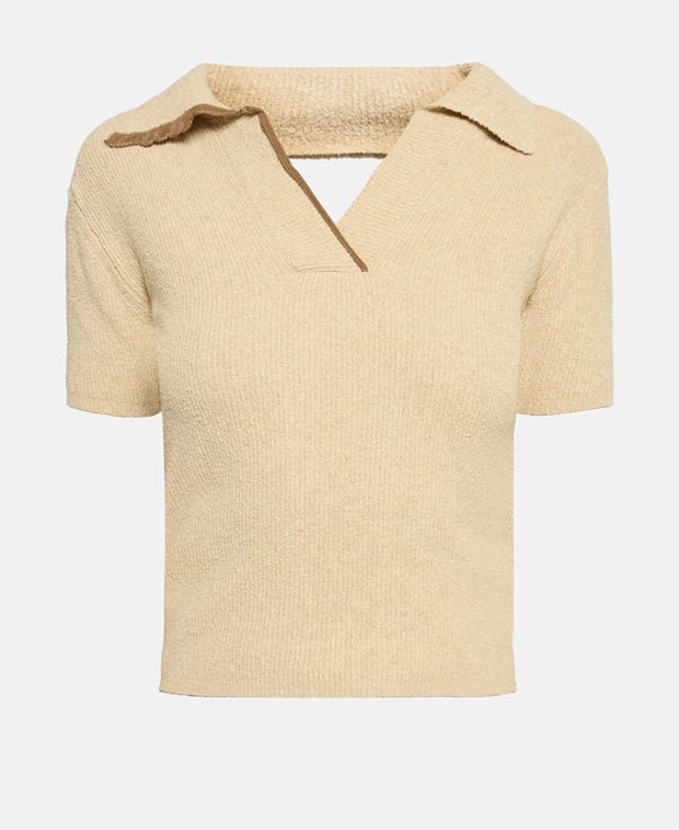 Jacquemus Knitted polo shirt Beige