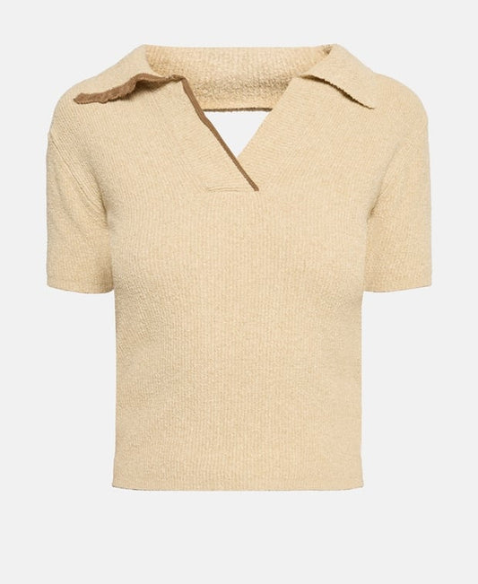 Jacquemus Knitted polo shirt Beige