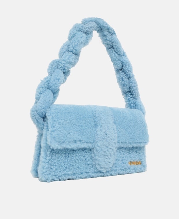 Jacquemus Le Bambidou sherling Shoulder bag Light Blue