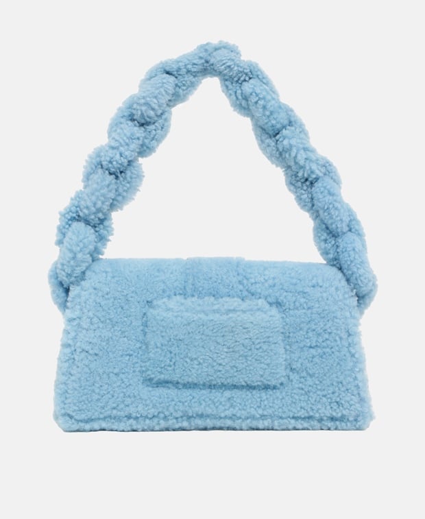 Jacquemus Le Bambidou sherling Shoulder bag Light Blue