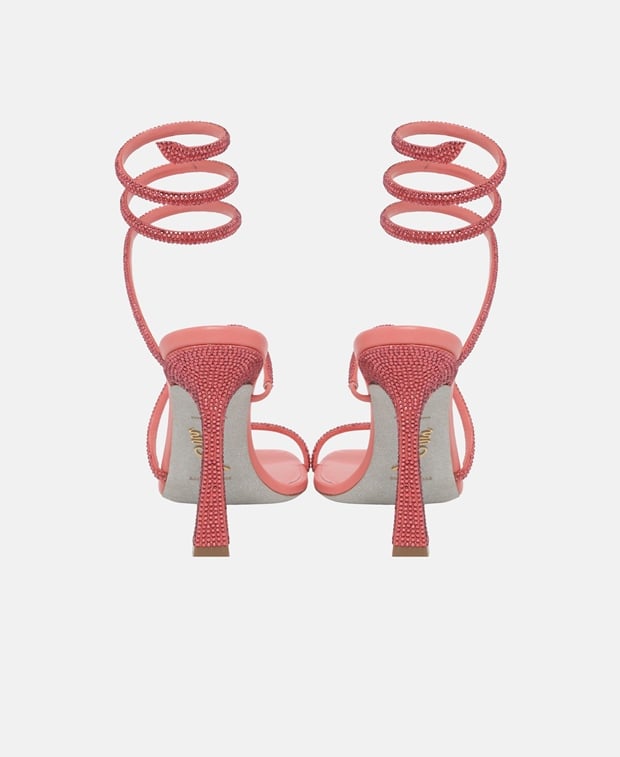 Rene Caovilla Cleo Cleopatra Sandals with calf lacing Pink
