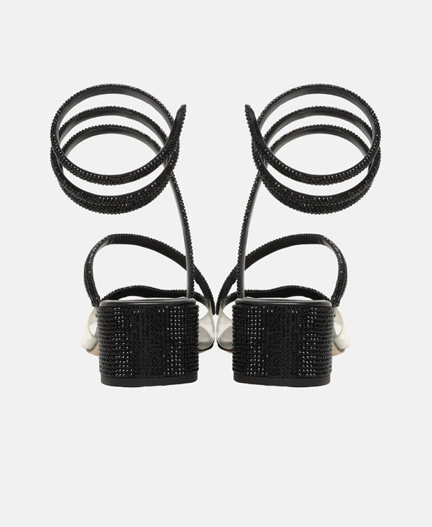 Rene Caovilla Morgana Sandals with calf lacing Black
