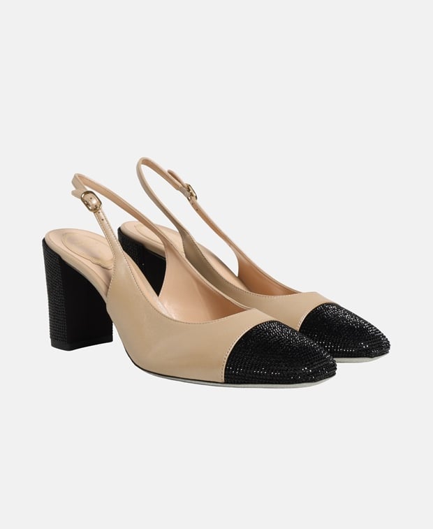 Rene Caovilla Bonnie Slingback pumps Beige