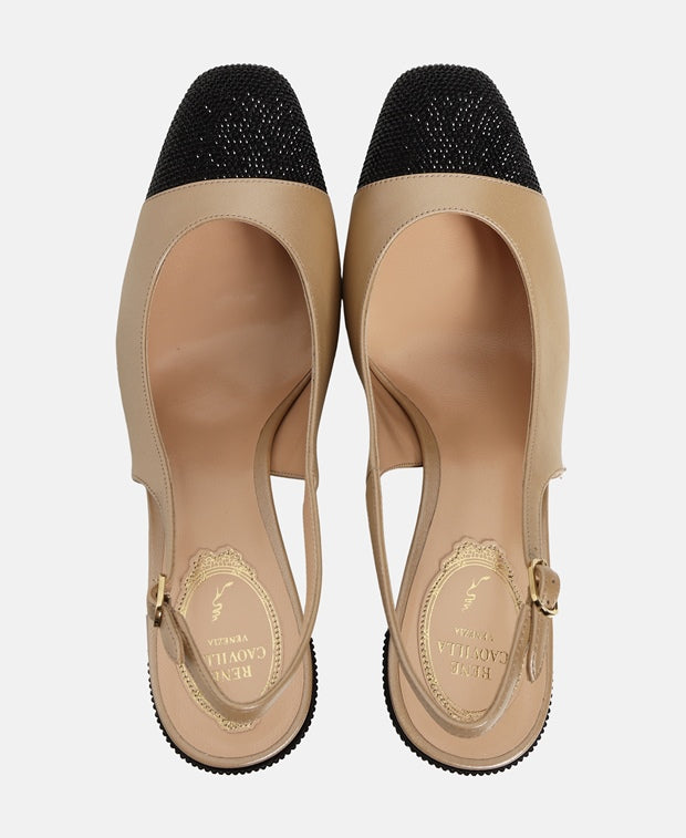 Rene Caovilla Bonnie Slingback pumps Beige