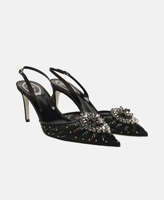 Rene Caovilla B10 Barbara Slingback pumps Black