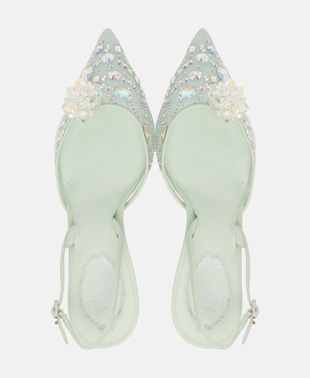 Rene Caovilla C36 Cinderella Slingback pumps Green