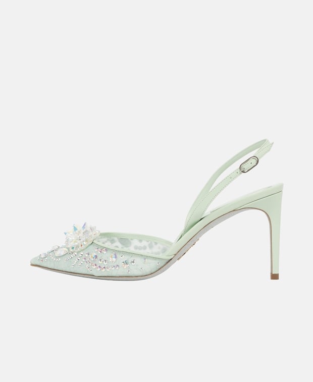 Rene Caovilla C36 Cinderella Slingback pumps Green