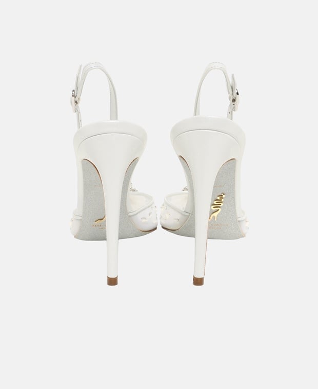Rene Caovilla Barbara Slingback pumps White