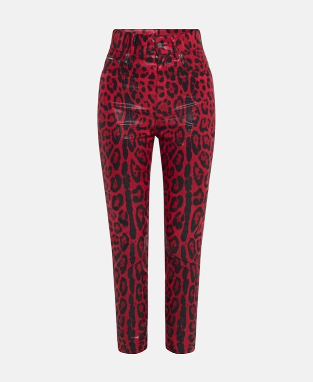 Dolce & Gabbana Leather-look trousers Red