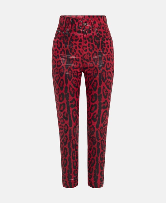 Dolce & Gabbana Leather-look trousers Red