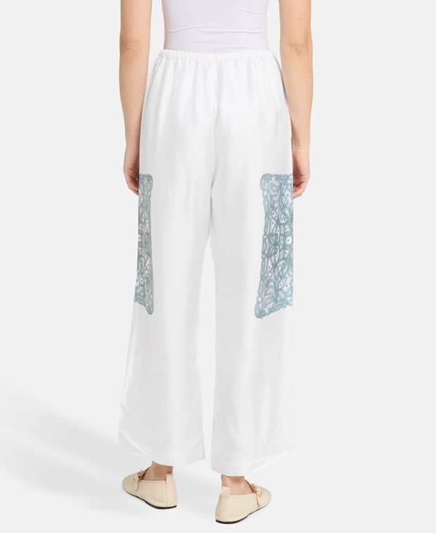 Bite Studios Silk trousers White