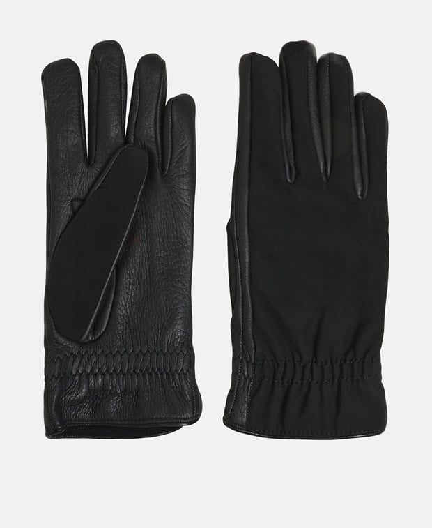 Canali Leather gloves Black