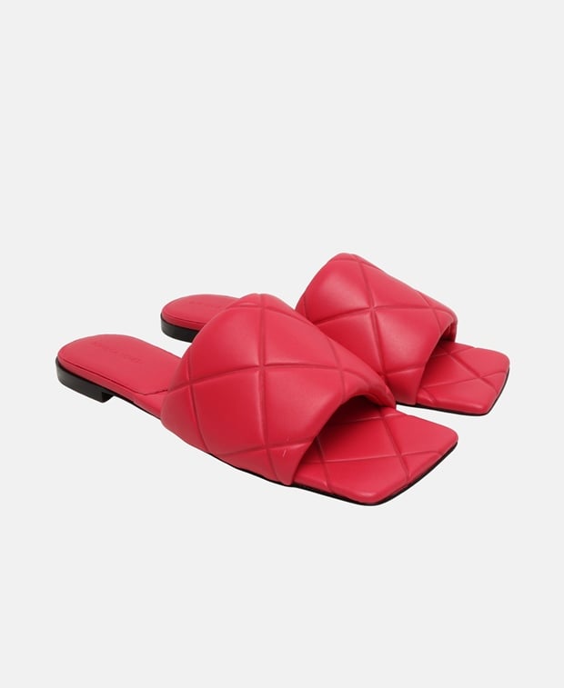 Bottega Veneta Lido Mules Light Red