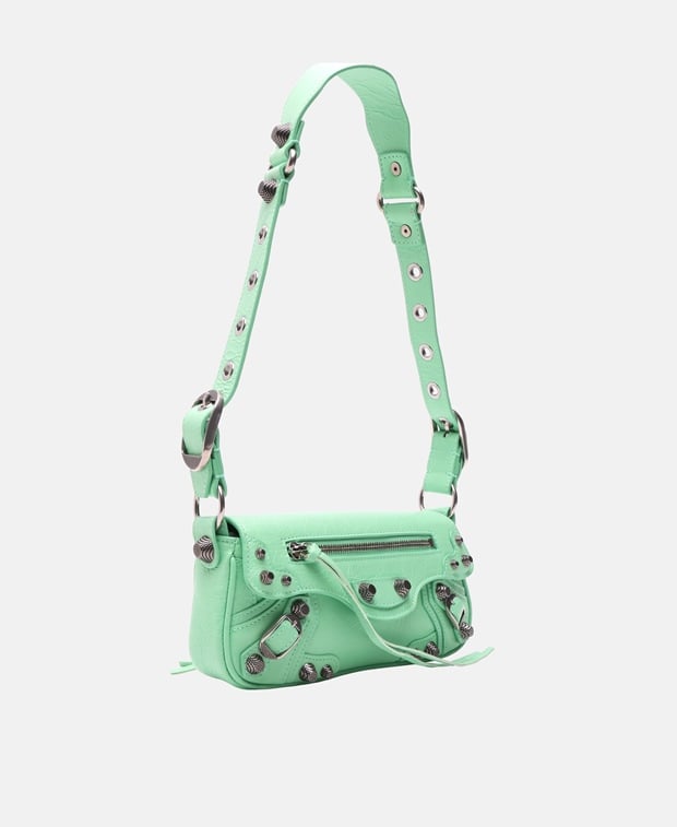 Balenciaga Le Cagole Leather shoulder bag Green