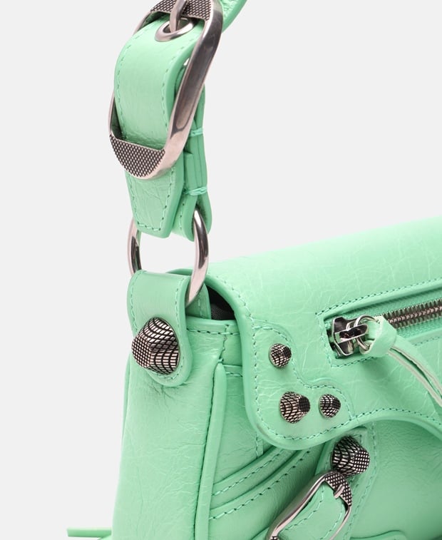 Balenciaga Le Cagole Leather shoulder bag Green