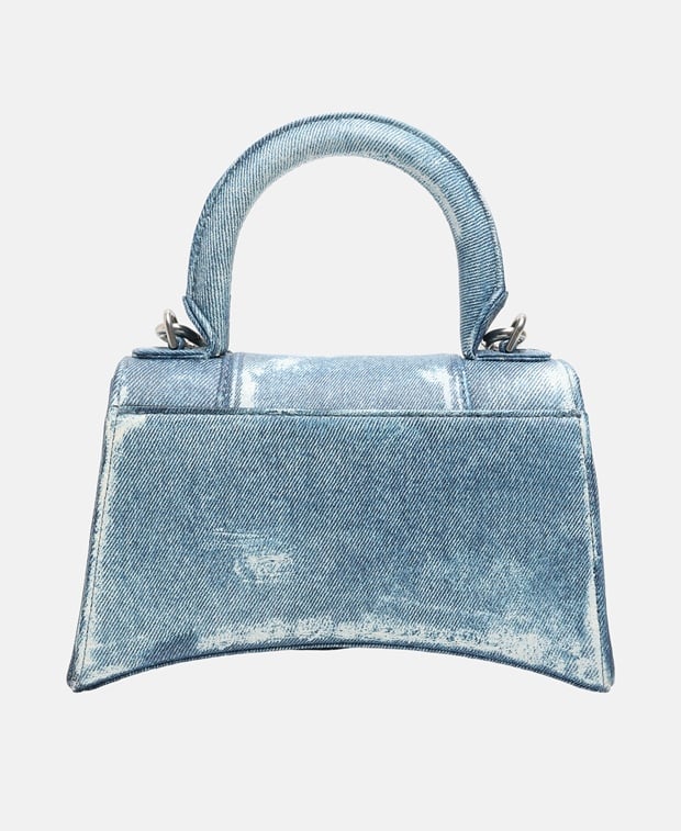 Balenciaga Hourglass Small Denim Leather handbag Light Blue