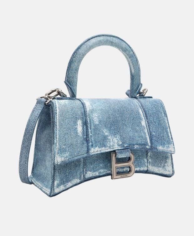 Balenciaga Leather handbag Hourglass Small Denim