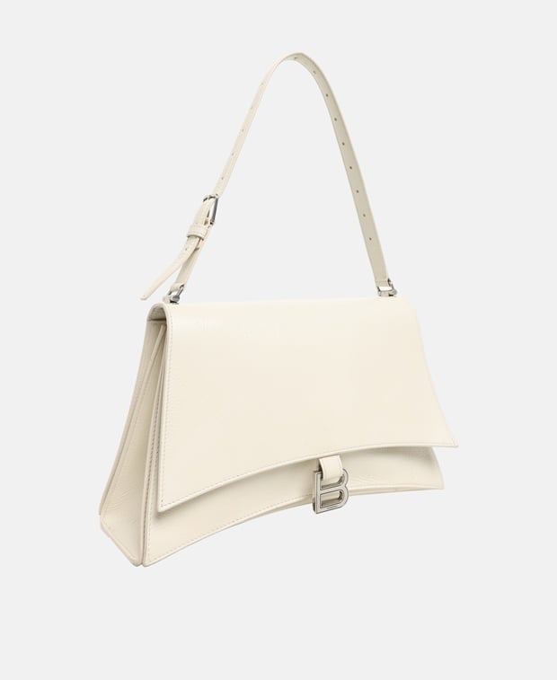 Balenciaga Crush Leather shoulder bag White