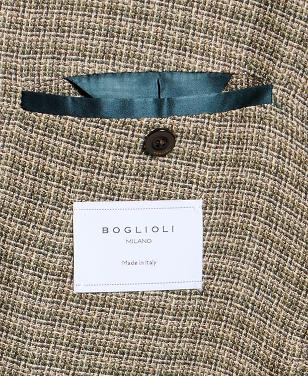 Boglioli Linen-blend suit jacket Green
