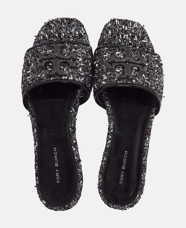 Tory Burch Elenor Pave Mules Black