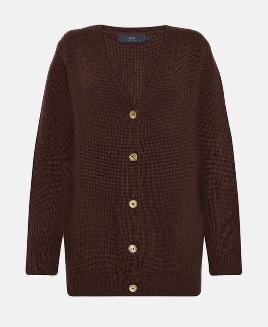 arch4 Cashmere cardigan Dark Brown