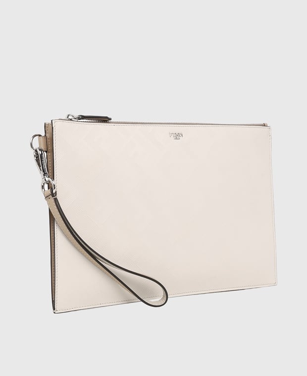 Fendi Leather clutch Putty