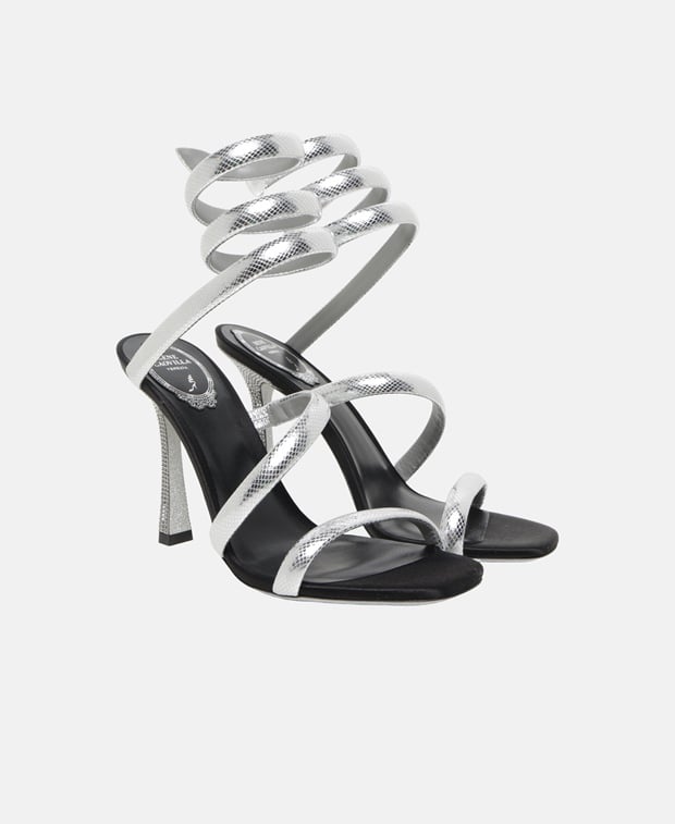 Rene Caovilla Cleo Ankle strap sandals Silver