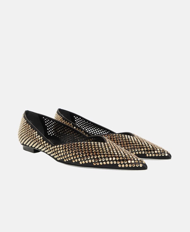 Rene Caovilla Ginger Ballet flats Gold