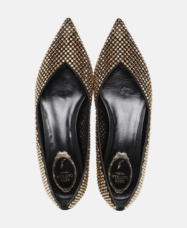 Rene Caovilla Ginger Ballet flats Gold