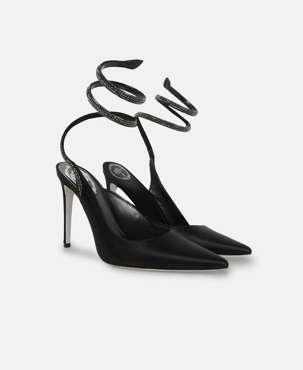 Rene Caovilla Cleo Pumps with calf lacing Black