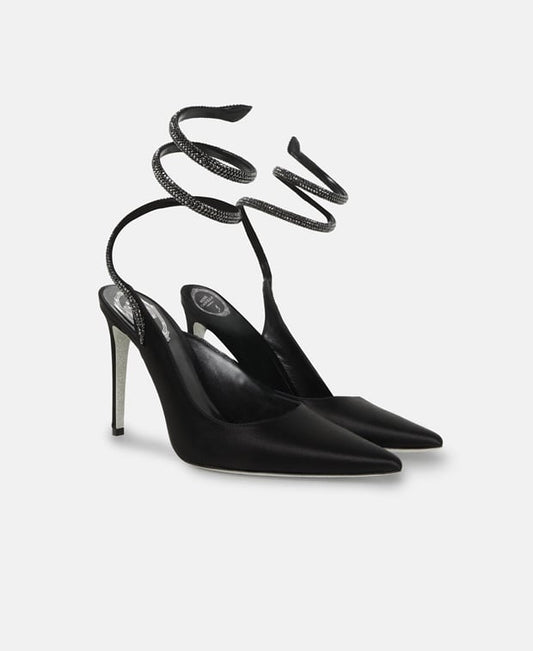 Rene Caovilla Cleo Pumps with calf lacing Black