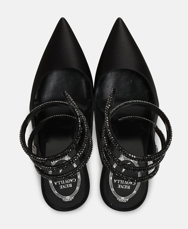 Rene Caovilla Cleo Pumps with calf lacing Black