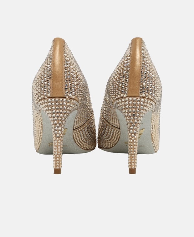 Rene Caovilla Carrie Pumps Gold