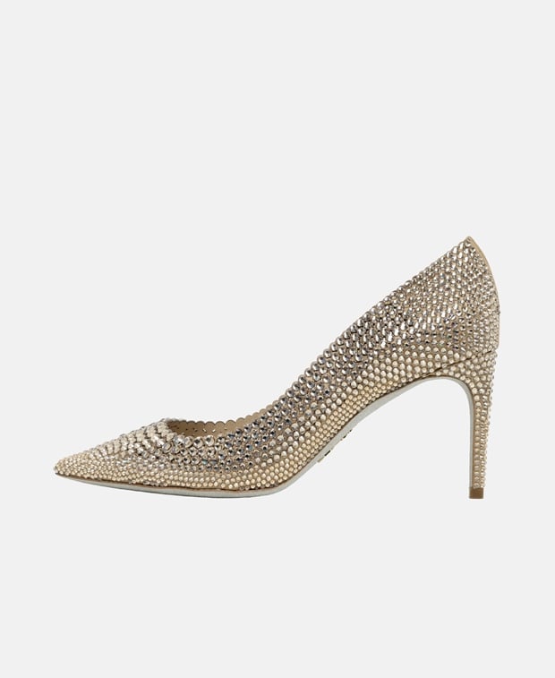 Rene Caovilla Carrie Pumps Gold