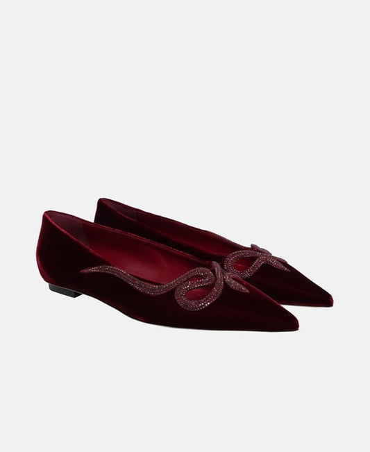 Rene Caovilla Morgana Ballet flats Red