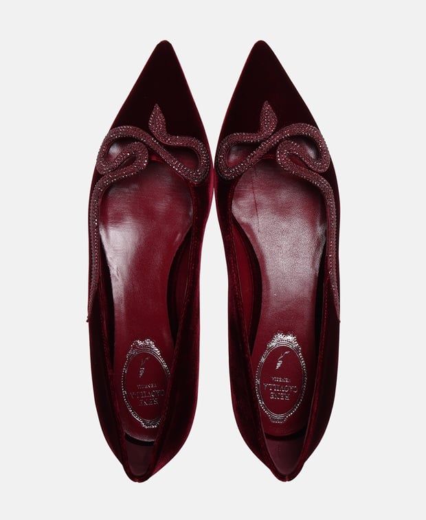 Rene Caovilla Morgana Ballet flats Red