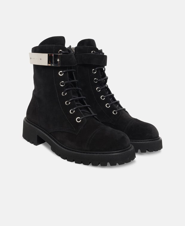Giuseppe Zanotti I Placca Lace-up ankle boot Black